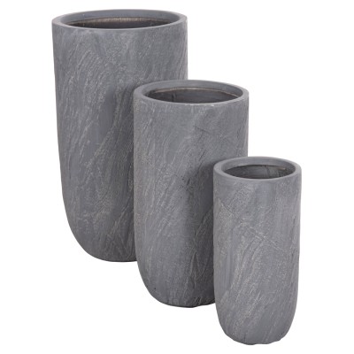 ΣΕΤ 3ΤΜΧ ΓΛΑΣΤΡΕΣ ΚΥΛΙΝΔΡΟΙ ΣΕΙΡΑ ART MAISON PHALANX FIBERCLAY-ΧΡΩΜΑ CEMENT Φ44x78.5Υεκ