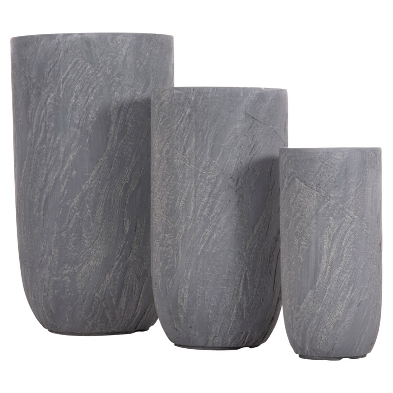 ΣΕΤ 3ΤΜΧ ΓΛΑΣΤΡΕΣ ΚΥΛΙΝΔΡΟΙ ΣΕΙΡΑ ART MAISON PHALANX FIBERCLAY-ΧΡΩΜΑ CEMENT Φ44x78.5Υεκ