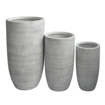 ΣΕΤ 3ΤΜΧ ΓΛΑΣΤΡΕΣ ΚΥΛΙΝΔΡΟΙ ΣΕΙΡΑ ART MAISON PHALANX FIBERCLAY-ΧΡΩΜΑ CEMENT Φ42.5x78.5Υεκ