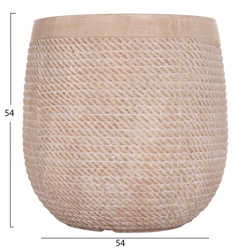 ΣΕΤ 4ΤΜΧ ΓΛΑΣΤΡΕΣ ΣΤΡΟΓΓΥΛΕΣ ART MAISON PHALANX FIBERCLAY--IVORY CEMENT Φ56x54.5Υεκ