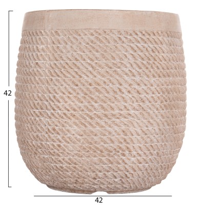 ΣΕΤ 4ΤΜΧ ΓΛΑΣΤΡΕΣ ΣΤΡΟΓΓΥΛΕΣ ART MAISON PHALANX FIBERCLAY--IVORY CEMENT Φ56x54.5Υεκ