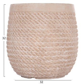 ΣΕΤ 4ΤΜΧ ΓΛΑΣΤΡΕΣ ΣΤΡΟΓΓΥΛΕΣ ART MAISON PHALANX FIBERCLAY--IVORY CEMENT Φ56x54.5Υεκ