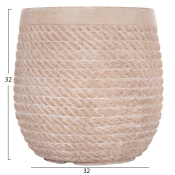 ΣΕΤ 4ΤΜΧ ΓΛΑΣΤΡΕΣ ΣΤΡΟΓΓΥΛΕΣ ART MAISON PHALANX FIBERCLAY--IVORY CEMENT Φ56x54.5Υεκ