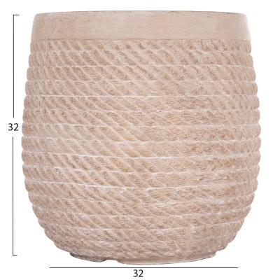 ΣΕΤ 4ΤΜΧ ΓΛΑΣΤΡΕΣ ΣΤΡΟΓΓΥΛΕΣ ART MAISON PHALANX FIBERCLAY--IVORY CEMENT Φ56x54.5Υεκ