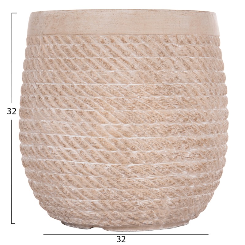 ΣΕΤ 4ΤΜΧ ΓΛΑΣΤΡΕΣ ΣΤΡΟΓΓΥΛΕΣ ART MAISON PHALANX FIBERCLAY--IVORY CEMENT Φ56x54.5Υεκ