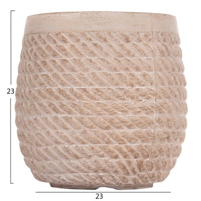 ΣΕΤ 4ΤΜΧ ΓΛΑΣΤΡΕΣ ΣΤΡΟΓΓΥΛΕΣ ART MAISON PHALANX FIBERCLAY--IVORY CEMENT Φ56x54.5Υεκ