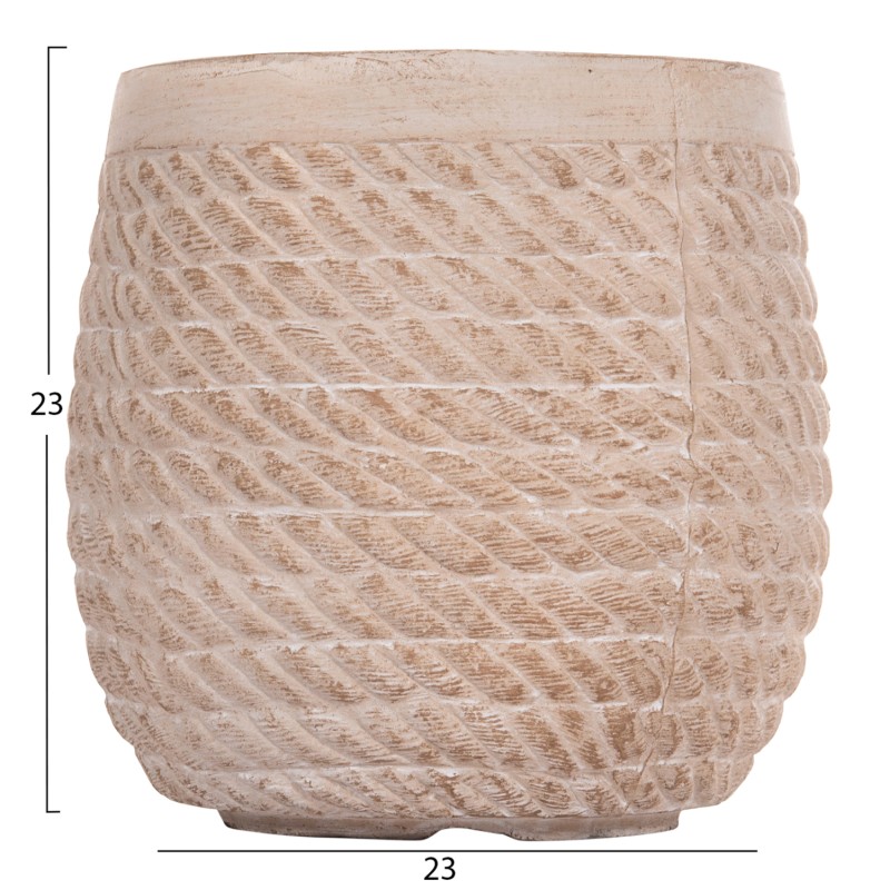 ΣΕΤ 4ΤΜΧ ΓΛΑΣΤΡΕΣ ΣΤΡΟΓΓΥΛΕΣ ART MAISON PHALANX FIBERCLAY--IVORY CEMENT Φ56x54.5Υεκ