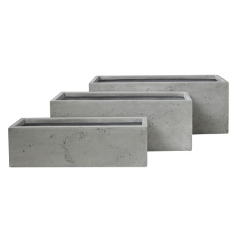 ΣΕΤ 3ΤΜΧ ΓΛΑΣΤΡΕΣ ΟΡΘΟΓΩΝΙΕΣ ART MAISON PHALANX FIBERCLAY ΓΚΡΙ CEMENT 81x30.5x30.5Υεκ.