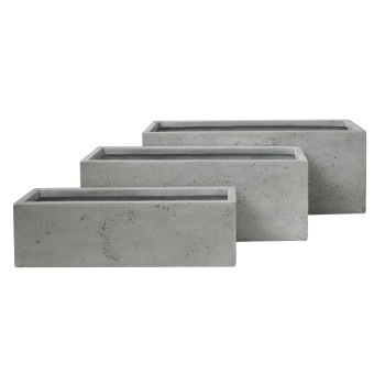 ΣΕΤ 3ΤΜΧ ΓΛΑΣΤΡΕΣ ΟΡΘΟΓΩΝΙΕΣ ART MAISON PHALANX FIBERCLAY ΓΚΡΙ CEMENT 81x30.5x30.5Υεκ.