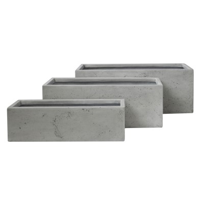 ΣΕΤ 3ΤΜΧ ΓΛΑΣΤΡΕΣ ΟΡΘΟΓΩΝΙΕΣ ART MAISON PHALANX FIBERCLAY ΓΚΡΙ CEMENT 81x30.5x30.5Υεκ.