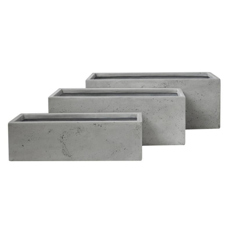 ΣΕΤ 3ΤΜΧ ΓΛΑΣΤΡΕΣ ΟΡΘΟΓΩΝΙΕΣ ART MAISON PHALANX FIBERCLAY ΓΚΡΙ CEMENT 81x30.5x30.5Υεκ.