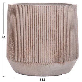 ΣΕΤ 3ΤΜΧ ΓΛΑΣΤΡΕΣ ΣΤΡΟΓΓΥΛΕΣ ΣΕΙΡΑ ART MAISON PHALANX FIBERCLAY-ΧΡΩΜΑ CEMENT Φ59x55Υεκ