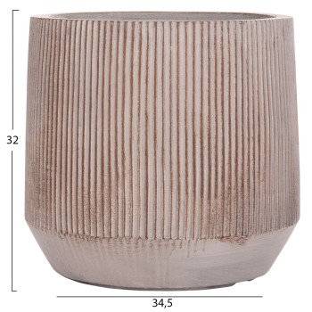 ΣΕΤ 3ΤΜΧ ΓΛΑΣΤΡΕΣ ΣΤΡΟΓΓΥΛΕΣ ΣΕΙΡΑ ART MAISON PHALANX FIBERCLAY-ΧΡΩΜΑ CEMENT Φ59x55Υεκ