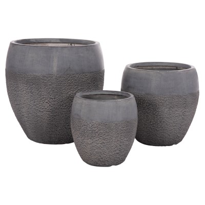 ΣΕΤ 3ΤΜΧ ΓΛΑΣΤΡΕΣ ΣΕΙΡΑ ART MAISON PHALANX FIBERCLAY-ΣΕ ΣΚΟΥΡΟ CEMENT ΧΡΩΜΑ Φ55x54Υεκ