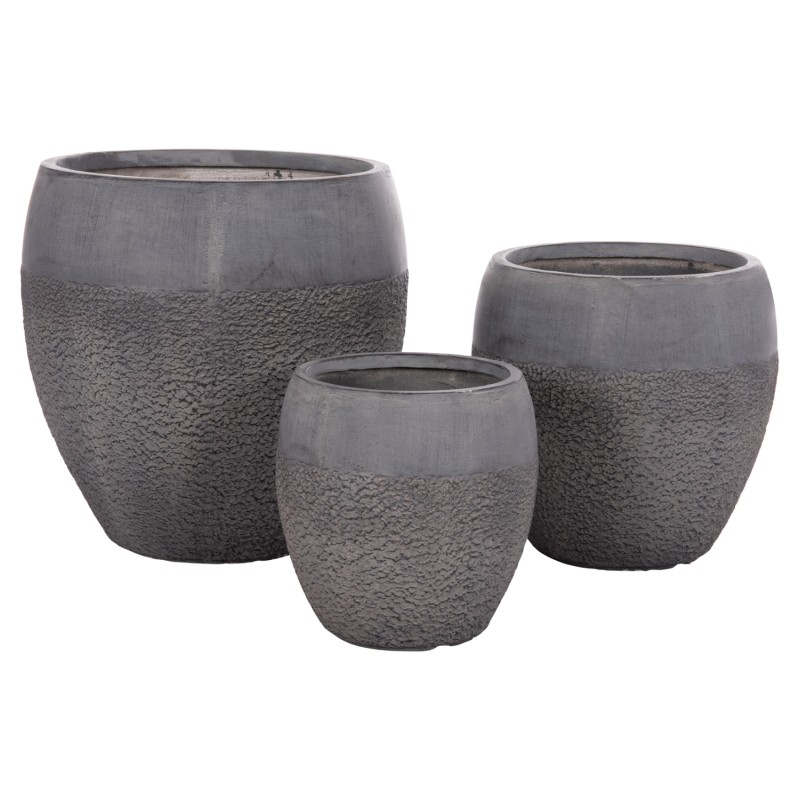 ΣΕΤ 3ΤΜΧ ΓΛΑΣΤΡΕΣ ΣΕΙΡΑ ART MAISON PHALANX FIBERCLAY-ΣΕ ΣΚΟΥΡΟ CEMENT ΧΡΩΜΑ Φ55x54Υεκ