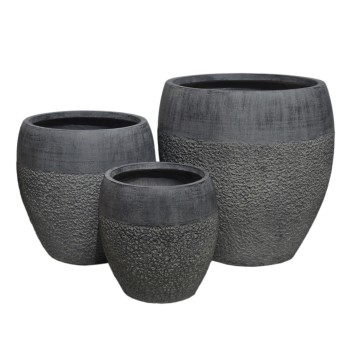 ΣΕΤ 3ΤΜΧ ΓΛΑΣΤΡΕΣ ΣΕΙΡΑ ART MAISON PHALANX FIBERCLAY-ΣΕ ΣΚΟΥΡΟ CEMENT ΧΡΩΜΑ Φ55x54Υεκ