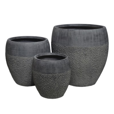 ΣΕΤ 3ΤΜΧ ΓΛΑΣΤΡΕΣ ΣΕΙΡΑ ART MAISON PHALANX FIBERCLAY-ΣΕ ΣΚΟΥΡΟ CEMENT ΧΡΩΜΑ Φ55x54Υεκ