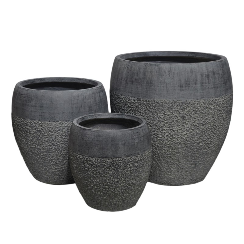 ΣΕΤ 3ΤΜΧ ΓΛΑΣΤΡΕΣ ΣΕΙΡΑ ART MAISON PHALANX FIBERCLAY-ΣΕ ΣΚΟΥΡΟ CEMENT ΧΡΩΜΑ Φ55x54Υεκ