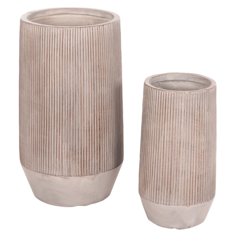 ΣΕΤ 2ΤΜΧ ΓΛΑΣΤΡΕΣ ΚΥΛΙΝΔΡΟΙ ΣΕΙΡΑ ART MAISON PHALANX FIBERCLAY-ΧΡΩΜΑ CEMENT Φ36x63.5Υεκ