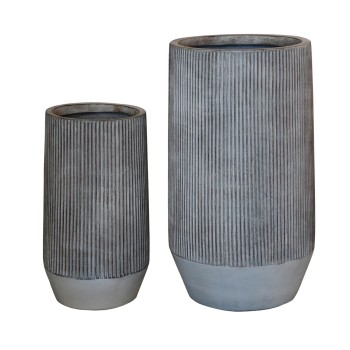 ΣΕΤ 2ΤΜΧ ΓΛΑΣΤΡΕΣ ΚΥΛΙΝΔΡΟΙ ΣΕΙΡΑ ART MAISON PHALANX FIBERCLAY-ΧΡΩΜΑ CEMENT Φ36x63.5Υεκ