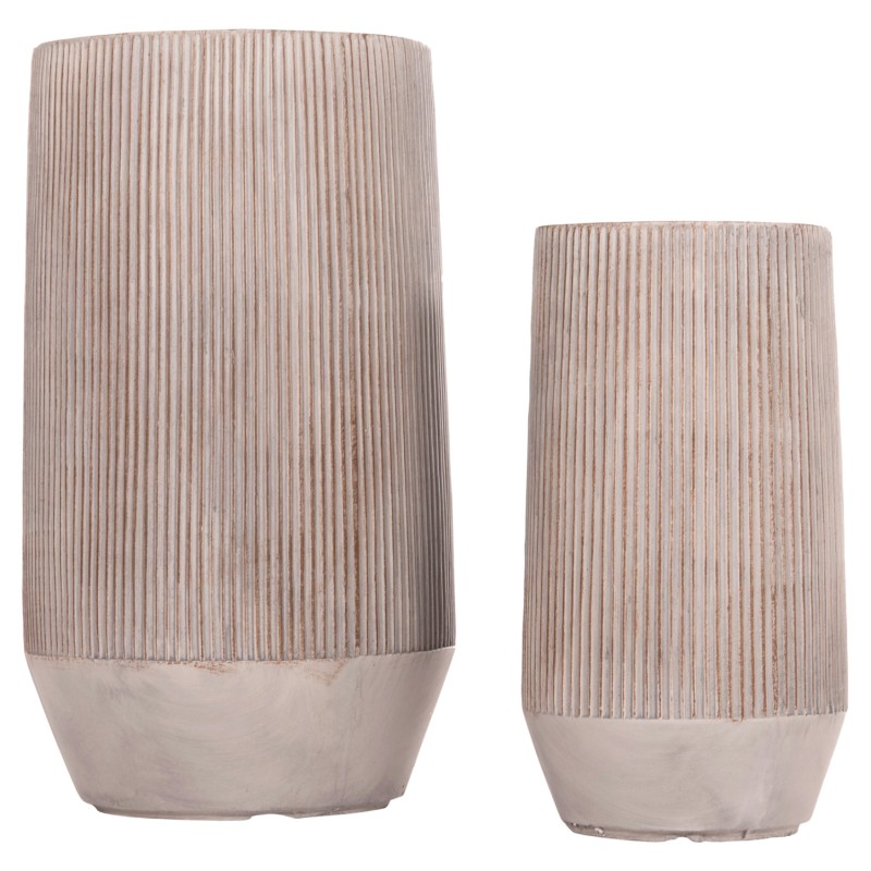 ΣΕΤ 2ΤΜΧ ΓΛΑΣΤΡΕΣ ΚΥΛΙΝΔΡΟΙ ΣΕΙΡΑ ART MAISON PHALANX FIBERCLAY-ΧΡΩΜΑ CEMENT Φ36x63.5Υεκ