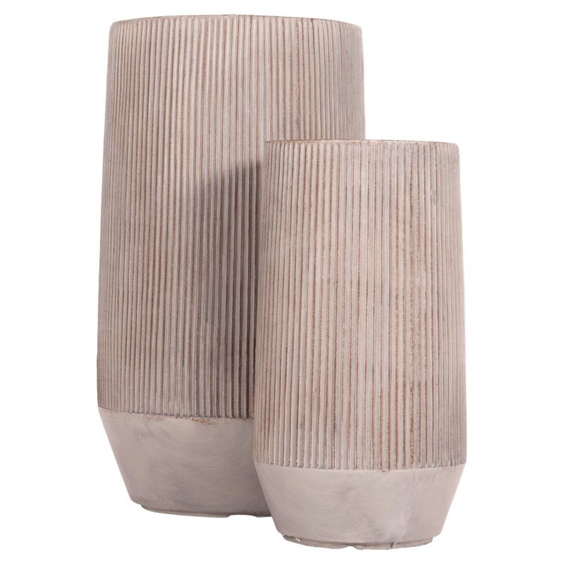 ΣΕΤ 2ΤΜΧ ΓΛΑΣΤΡΕΣ ΚΥΛΙΝΔΡΟΙ ΣΕΙΡΑ ART MAISON PHALANX FIBERCLAY-ΧΡΩΜΑ CEMENT Φ36x63.5Υεκ