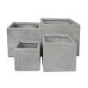 ΣΕΤ 4ΤΜΧ ΓΛΑΣΤΡΕΣ ΤΕΤΡΑΓΩΝΕΣ ART MAISON PHALANX FIBERCLAY ΓΚΡΙ CEMENT 37x37x31.5Υεκ.