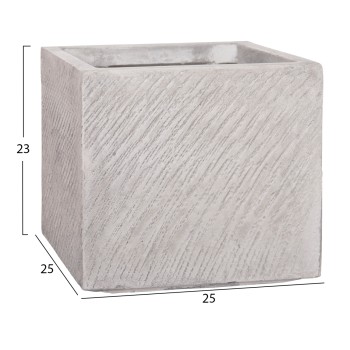 ΣΕΤ 4ΤΜΧ ΓΛΑΣΤΡΕΣ ΤΕΤΡΑΓΩΝΕΣ ART MAISON PHALANX FIBERCLAY ΓΚΡΙ CEMENT 37x37x31.5Υεκ.
