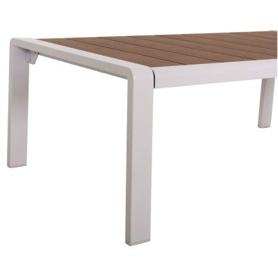 ΤΡΑΠΕΖΑΚΙ ΞΑΠΛΩΣΤΡΑΣ ART MAISON JACKAL ΑΛΟΥΜΙΝΙΟ ΛΕΥΚΟ--POLYWOOD 100x56x35Υεκ.