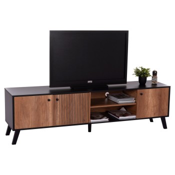 ΕΠΙΠΛΟ ΤΗΛΕΟΡΑΣΗΣ ART MAISON RYOUTA ΜΕΛΑΜΙΝΗ ΣΕ ΜΑΥΡΟ-ΦΥΣΙΚΟ 180x40x51Υεκ.