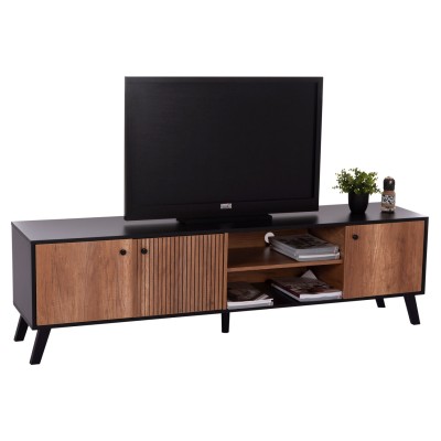 ΕΠΙΠΛΟ ΤΗΛΕΟΡΑΣΗΣ ART MAISON RYOUTA ΜΕΛΑΜΙΝΗ ΣΕ ΜΑΥΡΟ-ΦΥΣΙΚΟ 180x40x51Υεκ.