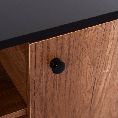 ΕΠΙΠΛΟ ΤΗΛΕΟΡΑΣΗΣ ART MAISON RYOUTA ΜΕΛΑΜΙΝΗ ΣΕ ΜΑΥΡΟ-ΦΥΣΙΚΟ 180x40x51Υεκ.