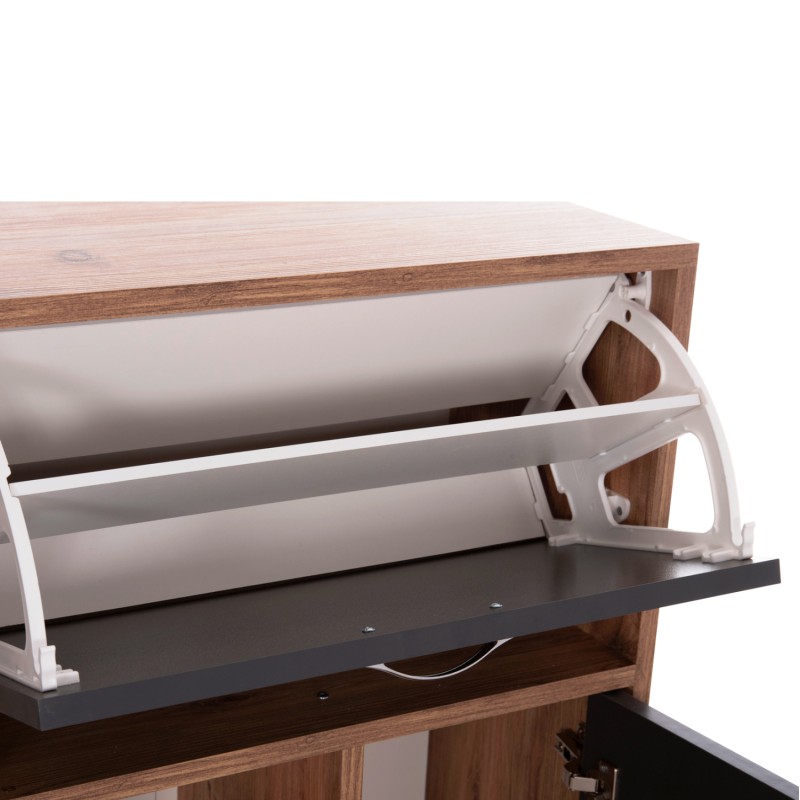 ΠΑΠΟΥΤΣΟΘΗΚΗ ART MAISON TERAPAGOS ΜΕΛΑΜΙΝΗ ΣΕ ΦΥΣΙΚΟ & ΑΝΘΡΑΚΙ-ΜΑΥΡΑ ΠΟΔΙΑ 85x30x108.5Υεκ