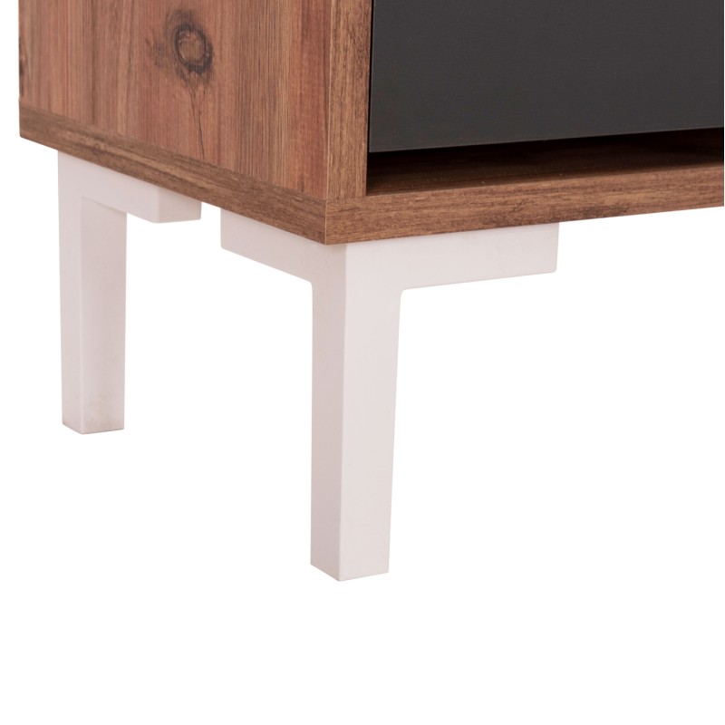 ΠΑΠΟΥΤΣΟΘΗΚΗ ART MAISON TERAPAGOS ΜΕΛΑΜΙΝΗ ΣΕ ΦΥΣΙΚΟ & ΑΝΘΡΑΚΙ-ΜΑΥΡΑ ΠΟΔΙΑ 85x30x108.5Υεκ