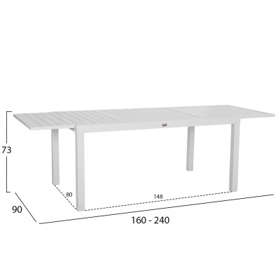 ΣΕΤ ΤΡΑΠΕΖΑΡΙΑΣ ΕΞ.ΧΩΡΟΥ 7ΤΜΧ ART MAISON BRAIXEN ΛΕΥΚΟ ΑΛΟΥΜΙΝΙΟ--P.E.RATTAN