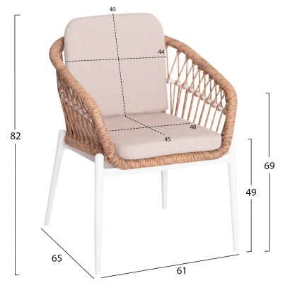 ΣΕΤ ΤΡΑΠΕΖΑΡΙΑΣ ΕΞ.ΧΩΡΟΥ 7ΤΜΧ ART MAISON BRAIXEN ΛΕΥΚΟ ΑΛΟΥΜΙΝΙΟ--P.E.RATTAN