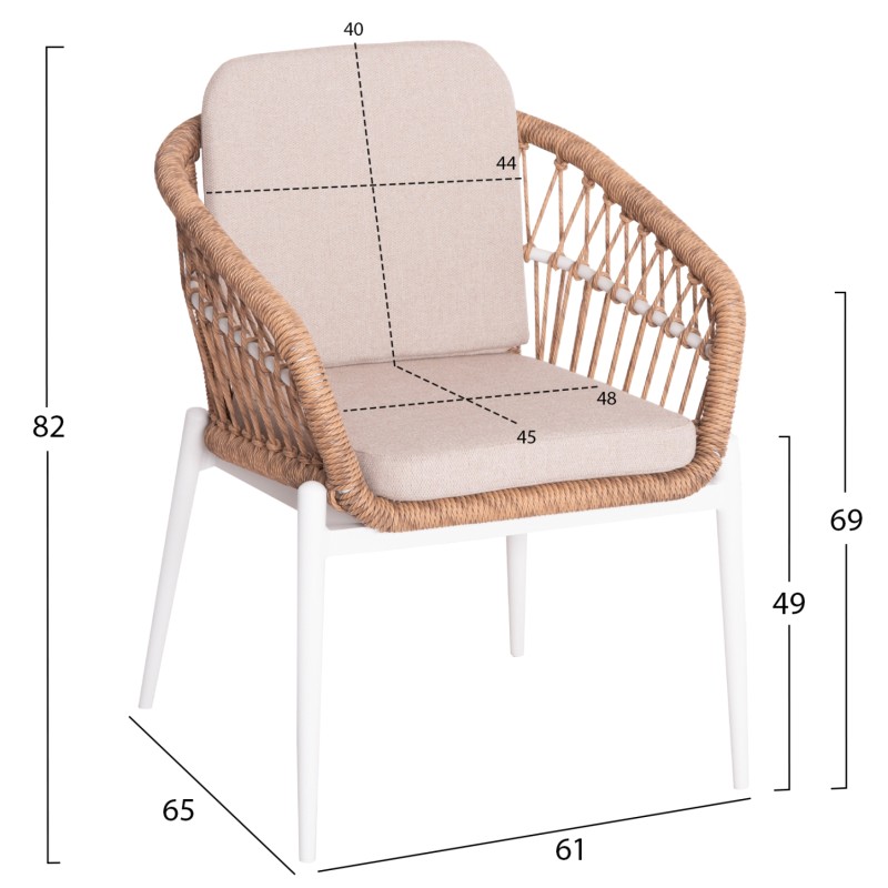 ΣΕΤ ΤΡΑΠΕΖΑΡΙΑΣ ΕΞ.ΧΩΡΟΥ 7ΤΜΧ ART MAISON BRAIXEN ΛΕΥΚΟ ΑΛΟΥΜΙΝΙΟ--P.E.RATTAN