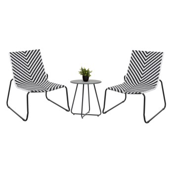 ΣΕΤ LOUNGE 3TMX ΕΞ.ΧΩΡΟΥ ART MAISON BEWEAR ΜΕΤΑΛΛΟ ΣΕ ΓΚΡΙ--ΣΥΝΘ.RATTAN ΣΕ ΛΕΥΚΟ-ΜΑΥΡΟ