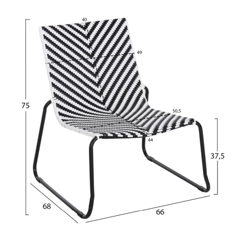 ΣΕΤ LOUNGE 3TMX ΕΞ.ΧΩΡΟΥ ART MAISON BEWEAR ΜΕΤΑΛΛΟ ΚΑΙ ΣΥΝΘ.RATTAN ΣΕ ΛΕΥΚΟ-ΜΑΥΡΟ