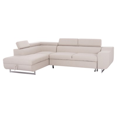 ΓΩΝΙΑΚΟΣ ΚΑΝΑΠΕΣ-ΚΡΕΒΑΤΙ ΜΕ ΑΠΟΘ.ΧΩΡΟ ART MAISON AHIRU ΜΠΕΖ ΥΦΑΣΜΑ 285x205x90Υεκ.