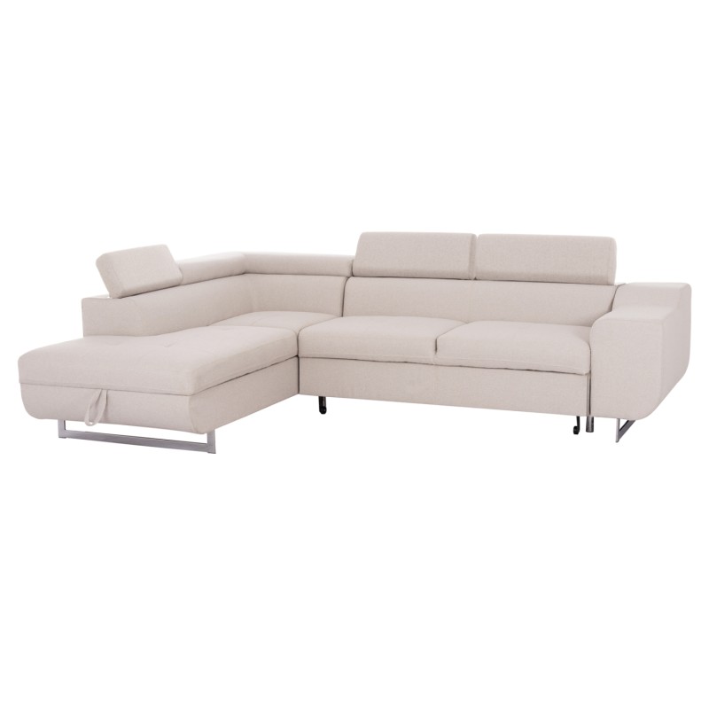 ΓΩΝΙΑΚΟΣ ΚΑΝΑΠΕΣ-ΚΡΕΒΑΤΙ ΜΕ ΑΠΟΘ.ΧΩΡΟ ART MAISON AHIRU ΜΠΕΖ ΥΦΑΣΜΑ 285x205x90Υεκ.