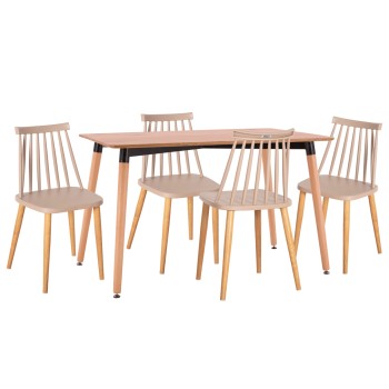 ΣΕΤ ΤΡΑΠΕΖΑΡΙΑΣ 5ΤΜΧ ART MAISON GYOGYO MDF TOP ΣΕ ΦΥΣΙΚΟ-ΣΚΕΛΕΤΟΣ ΣΕ ΦΥΣΙΚΟ