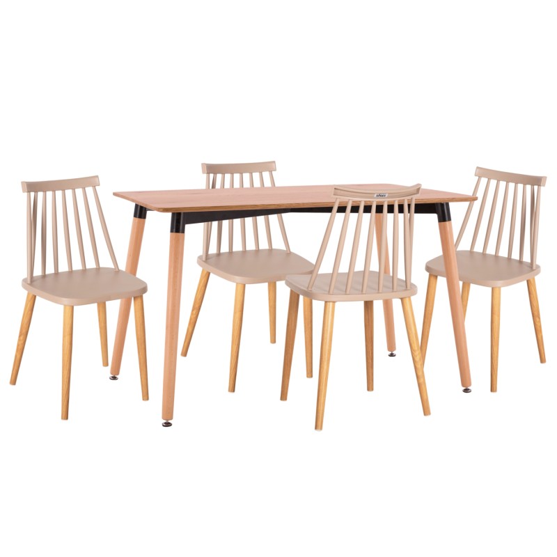 ΣΕΤ ΤΡΑΠΕΖΑΡΙΑΣ 5ΤΜΧ ART MAISON GYOGYO MDF TOP ΣΕ ΦΥΣΙΚΟ-ΣΚΕΛΕΤΟΣ ΣΕ ΦΥΣΙΚΟ