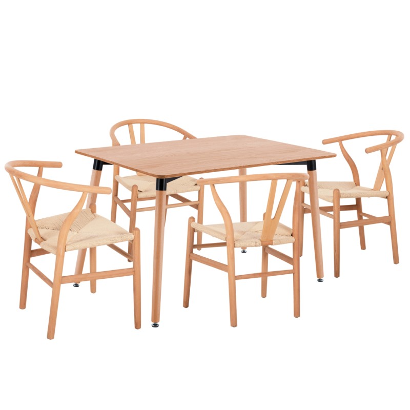 ΣΕΤ ΤΡΑΠΕΖΑΡΙΑΣ 5ΤΜΧ ART MAISON GURUTARO MDF TOP-ΞΥΛΟ ΟΞΙΑΣ & PAPER ROPE ΣΕ ΦΥΣΙΚΟ