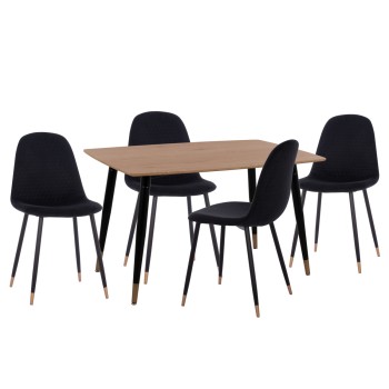 ΣΕΤ ΤΡΑΠΕΖΑΡΙΑΣ 5ΤΜΧ ART MAISON BELLIBOLT MDF TOP-ΒΕΛΟΥΔΟ & ΜΕΤΑΛΛΟ ΣΕ ΜΑΥΡΟ