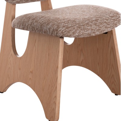 ΚΑΡΕΚΛΑ ΤΡΑΠΕΖΑΡΙΑΣ ART MAISON LACROIX ΚΑΦΕ ΥΦΑΣΜΑ-PLYWOOD ΧΡΩΜΑ ΔΡΥΟΣ 53x56x78Υεκ.