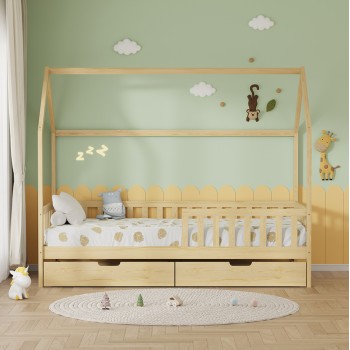 ΚΡΕΒΑΤΙ ΠΑΙΔΙΚΟ ΜΕ ΣΥΡΤΑΡΙΑ ART MAISON PINOCO τ.MONTESSORI ΦΥΣΙΚΟ 196x97x161Υεκ.
