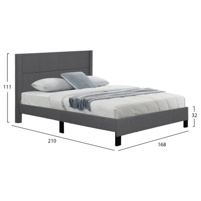 ΚΡΕΒΑΤΙ ART MAISON CINCCINO ΓΚΡΙ ΥΦΑΣΜΑ ΓΙΑ ΣΤΡΩΜΑ 160X200εκ.