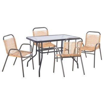 ΣΕΤ ΤΡΑΠΕΖΑΡΙΑΣ 5ΤΜΧ ART MAISON GORISHIRO ΚΑΡΕΚΛΕΣ ΜΕΤΑΛ. & ΤΡΑΠΕΖΙ 110x60 ΓΚΡΙ-ΦΥΣΙΚΟ