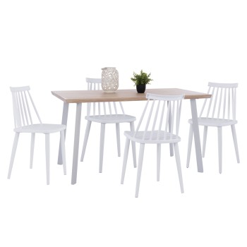 ΣΕΤ ΤΡΑΠΕΖΑΡΙΑΣ 5ΤΜΧ ART MAISON GOKI MDF TOP ΣΕ SONAMA--ΛΕΥΚΕΣ ΚΑΡΕΚΛΕΣ